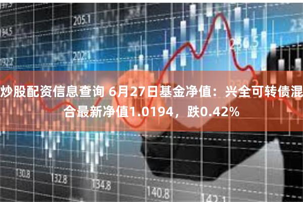 炒股配资信息查询 6月27日基金净值：兴全可转债混合最新净值1.0194，跌0.42%