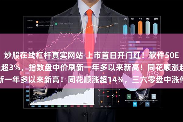 炒股在线杠杆真实网站 上市首日开门红！软件50ETF(159590)一度大涨超3%，指数盘中价刷新一年多以来新高！同花顺涨超14%，三六零盘中涨停